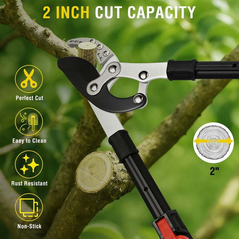 Yesker 27-35" Extendable Loppers for Tree Trimming Heavy Duty Tree Trimmer Bypass Loppers with Compound Action Sharp Anvil Blade up to 2 Inch Cut Capacity Branch Cutter Chops Thick Branches Ease - Image 4